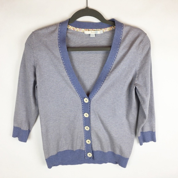Boden Sweaters - CLEARANCE Boden 3/4 Sleeve Striped Cardigan 8